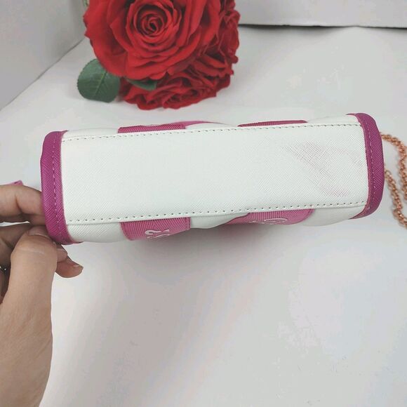 Deadstock Rare Cute Pink & White Guess Factory Logo-Tape Mini Tote Crossbody bag - Picture 5 of 16